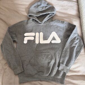 Fila Classic Gray Hoodie with Reflective Logo Women’s small